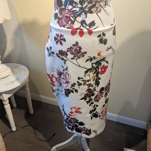 Revamped Floral Pencil Skirt - Black, Red, Purple